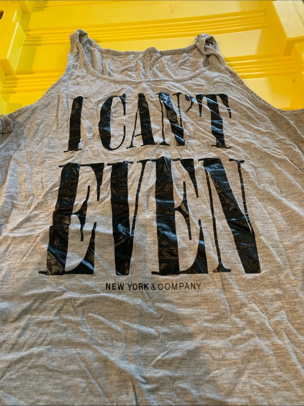 New York & Company Gray Men’s Graphic Tank with Black Text